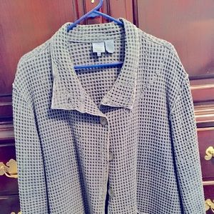 Blue waffle weave jacket